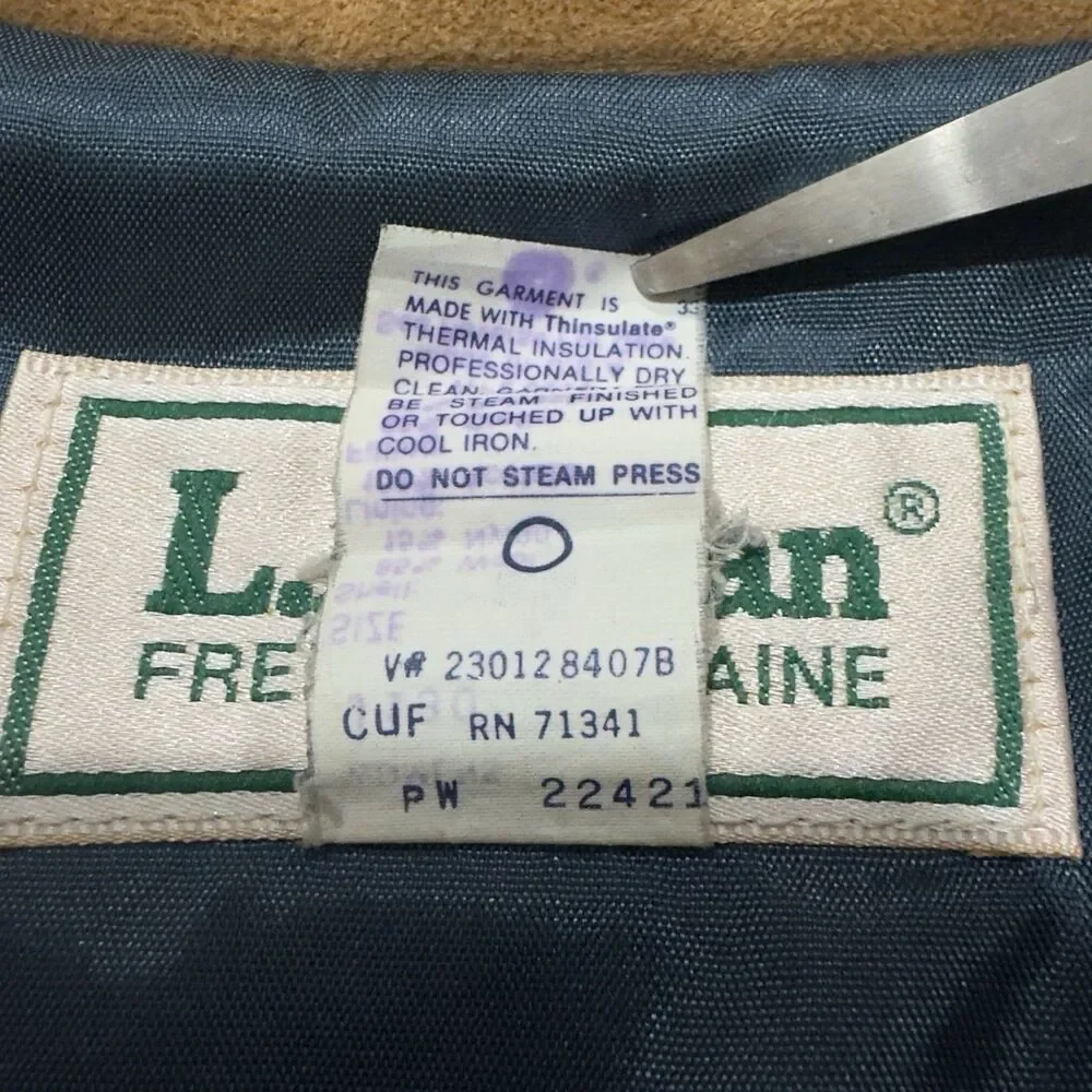 Vintage LL Bean Wool Aztec Barn Chore Jacket Southwestern L Suede Trim USA 90s - Picture 10 of 11